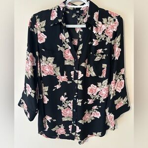 IZ Byer 3/4 Sleeve Floral Top